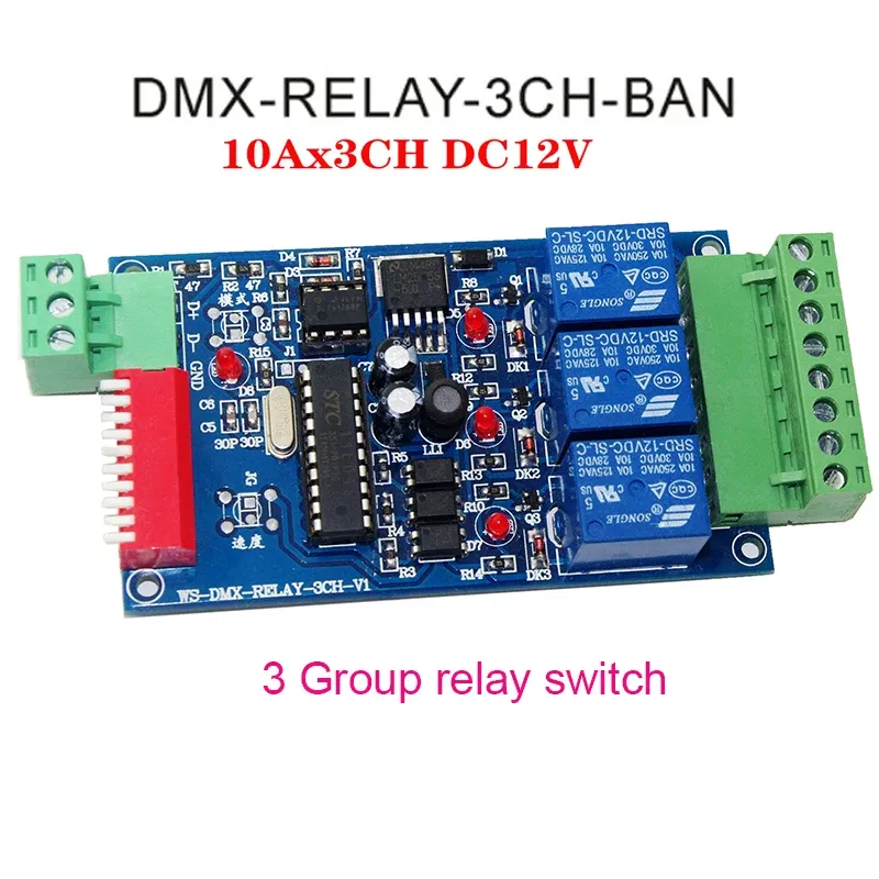 

RGB контроллер DMX512 WS-DMX-RELAY-3CH