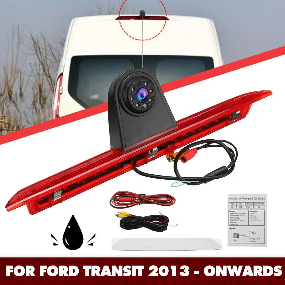 

Для Ford Transit 2013-2020 HD Автомобильная камера заднего вида, заднее Резервное разборное устройство, ночное видение, тормоз