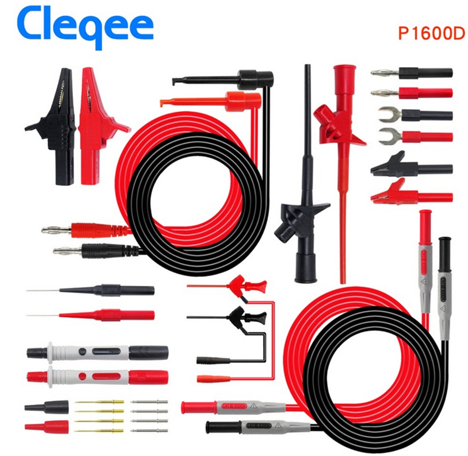 

Cleqee P1600C/D/E/F 18 в 1 подключаемый мультиметр щуп тестовые выводы комплект автомобильного зонда IC испытательный крючок