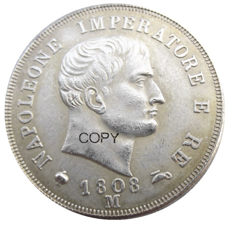 

Серебряная копия монеты Королевства Наполеона I, 2 лиры, 1808 год