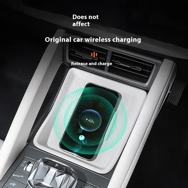 

Специальный силиконовый коврик с центральным управлением для BYD Yuan UP, с беспроводной зарядкой, внутренняя чашка для воды, Противоскользящий коврик, модифицированные автомобильные детали