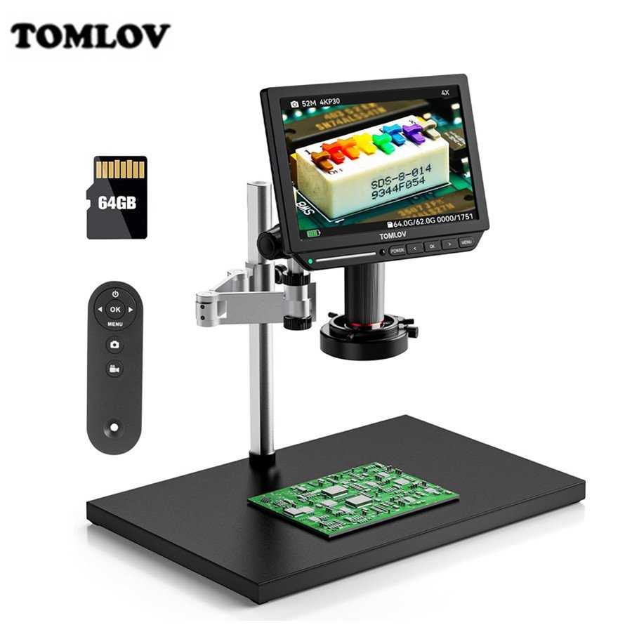 

TOMLOV Цифровой микроскоп 4K для пайки 2000X