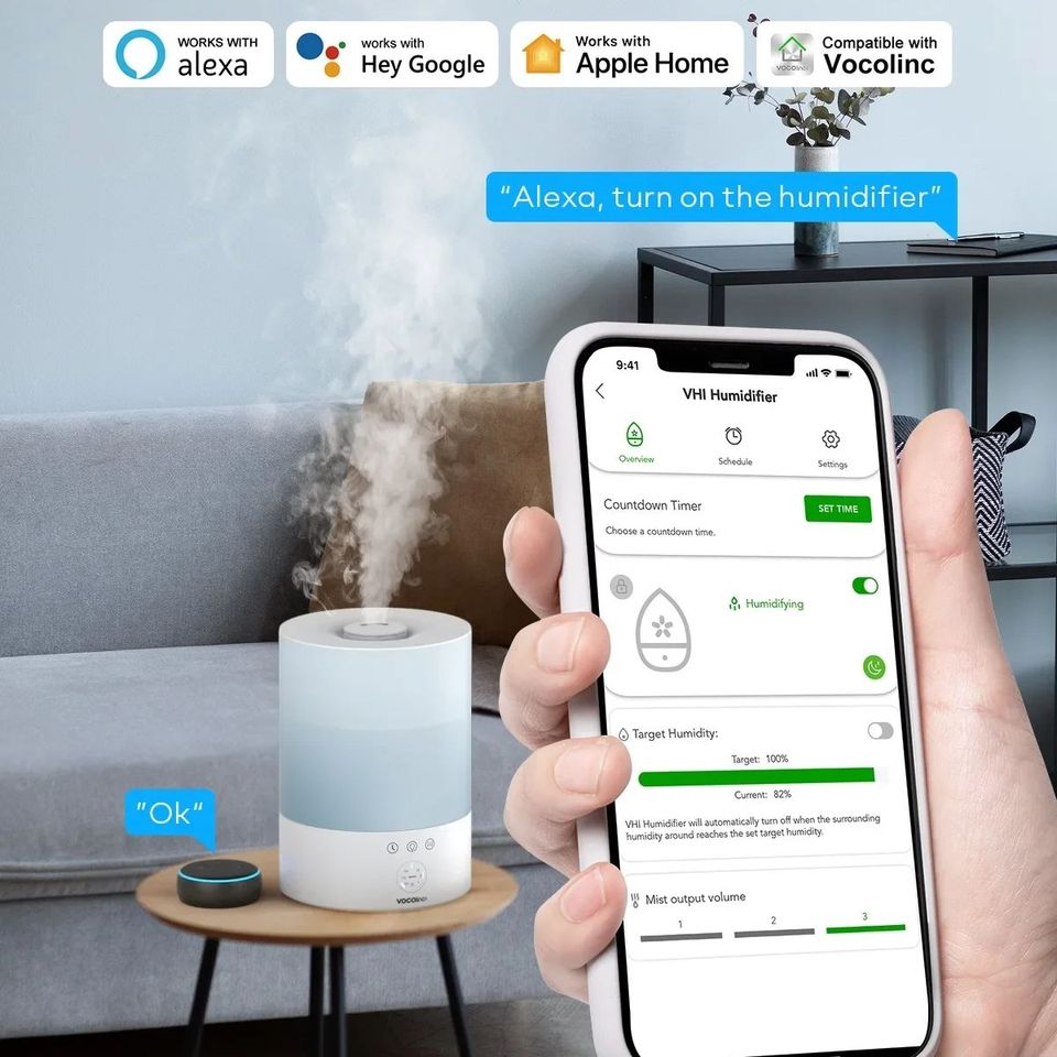 

Увлажнитель воздуха VOCOlinc house, распылитель эфирных масел, антибактериальный ион серебра для дома, офиса, аромадиффузор с цветной ночной подсветкой, USB-диффузор, ароматерапевтические увлажнители