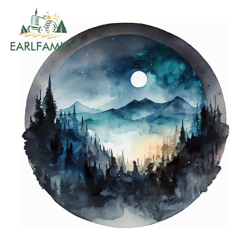 

EARLFAMILY 13 см X 12,9 см для гор и рек, природа, ночь, луна, фотообои, Стайлинг