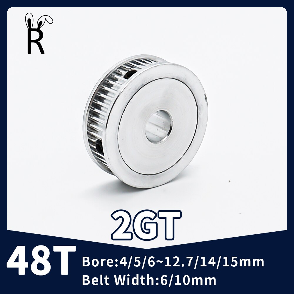 

Зубчатый шкив GT2, 48 т, Ширина ремня 6/10 мм, 4/5/6 ~ 14/15 мм