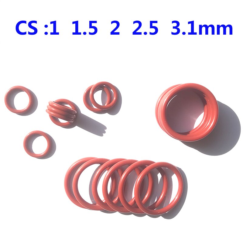 

Красные силиконовые уплотнительные кольца CS 1/1.5/2/2.5/3.1 мм