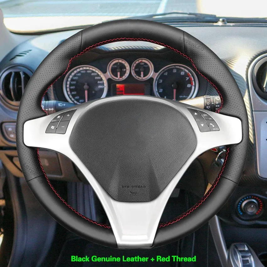 

Черный чехол на руль автомобиля из искусственной кожи для Alfa Romeo Giulietta 2010-2014 Mito 2008-2015