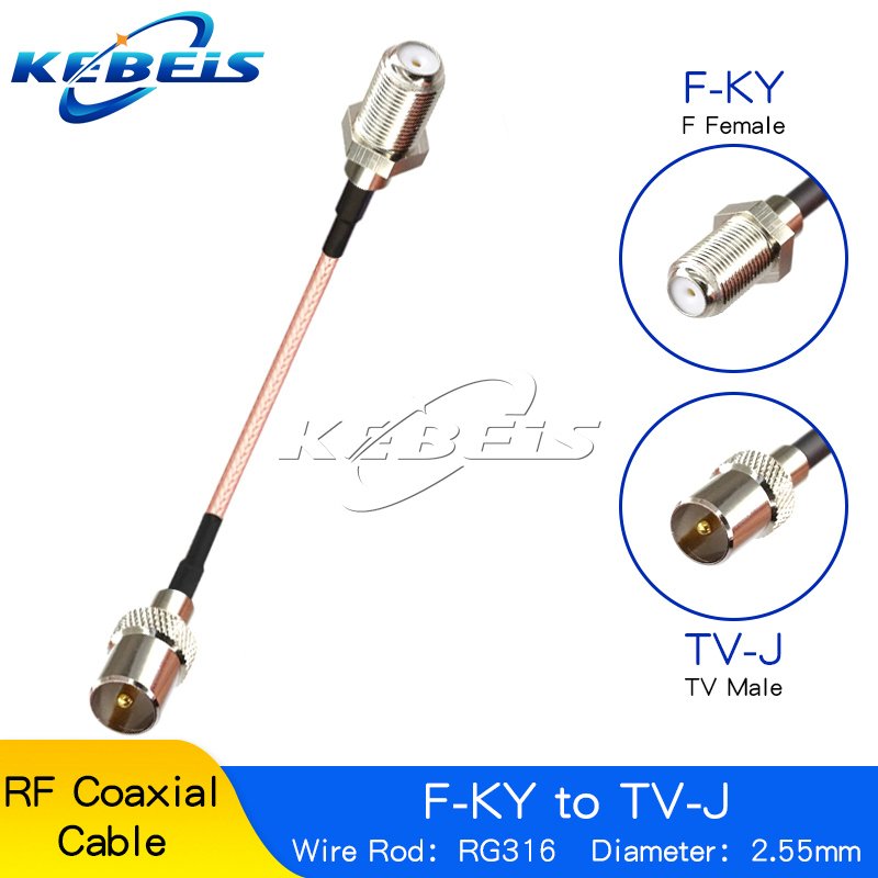 

Кабель RG316 IEC PAL DVB-T к F TV, штекер и гнездо RF, перемычка, косичка, адаптер TV к F, разъем F, телеприставка, кабель