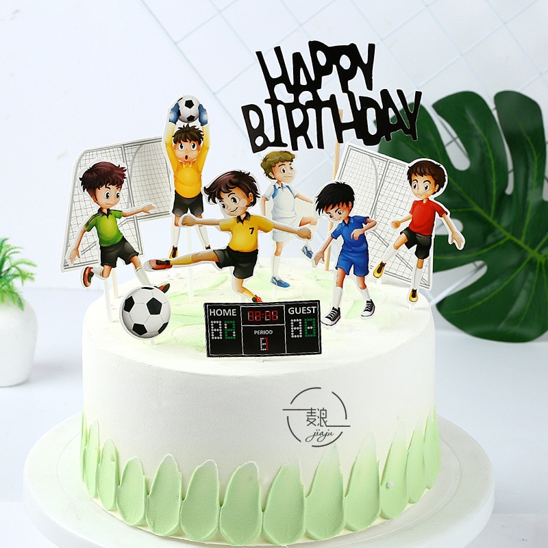 

Футбольный топпер для торта "С днем рождения" MJCakedecor