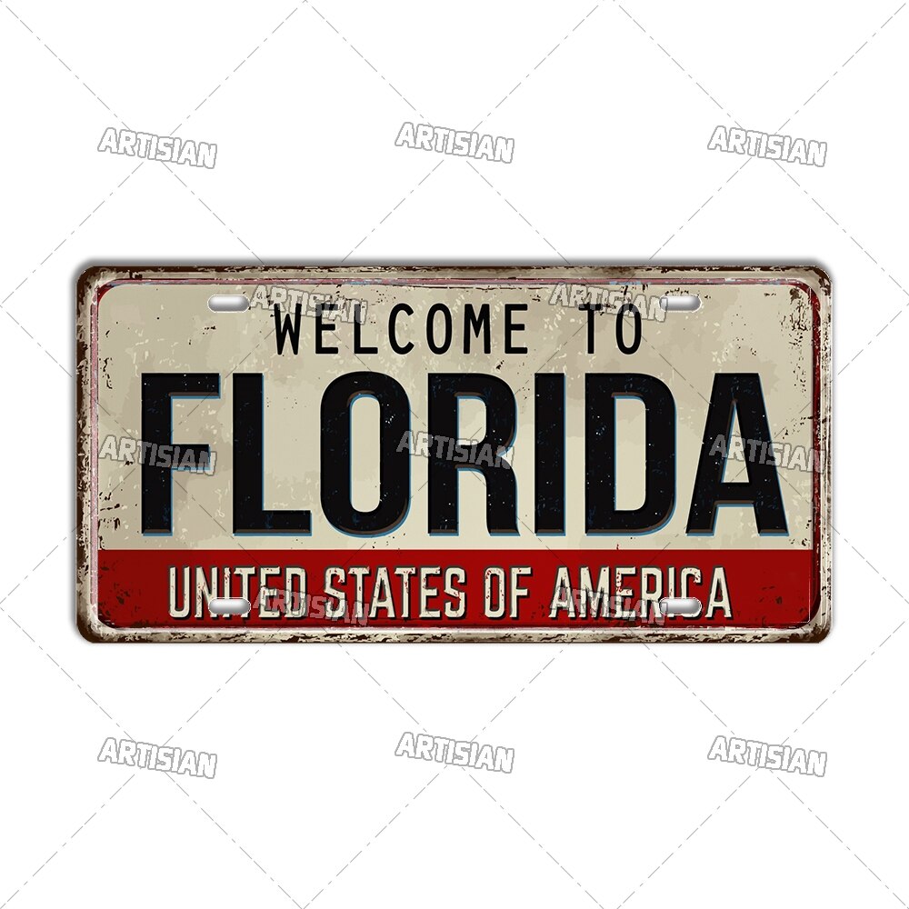 

Металлическая табличка "Welcome To USA CITY"