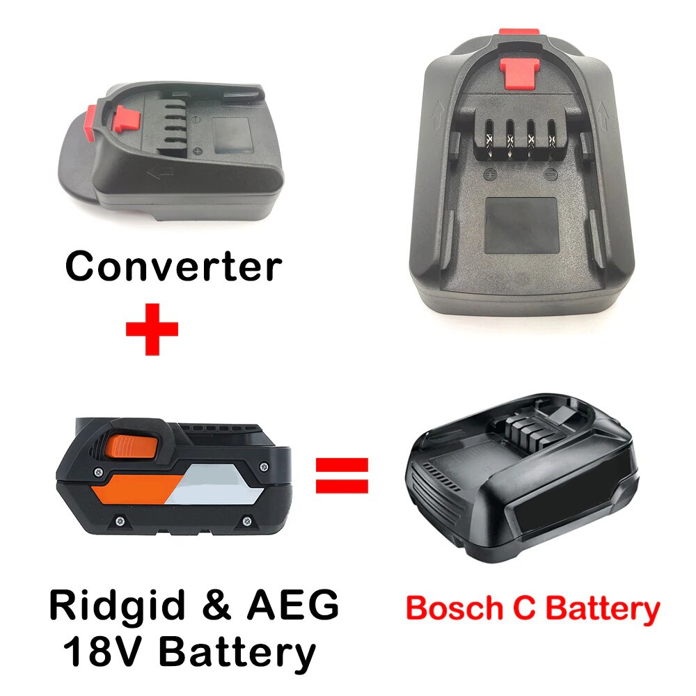 

Переходник для литий-ионного аккумулятора Ridgid & AEG 18 в Bosch PBA, преобразователь для электроинструмента Bosch C