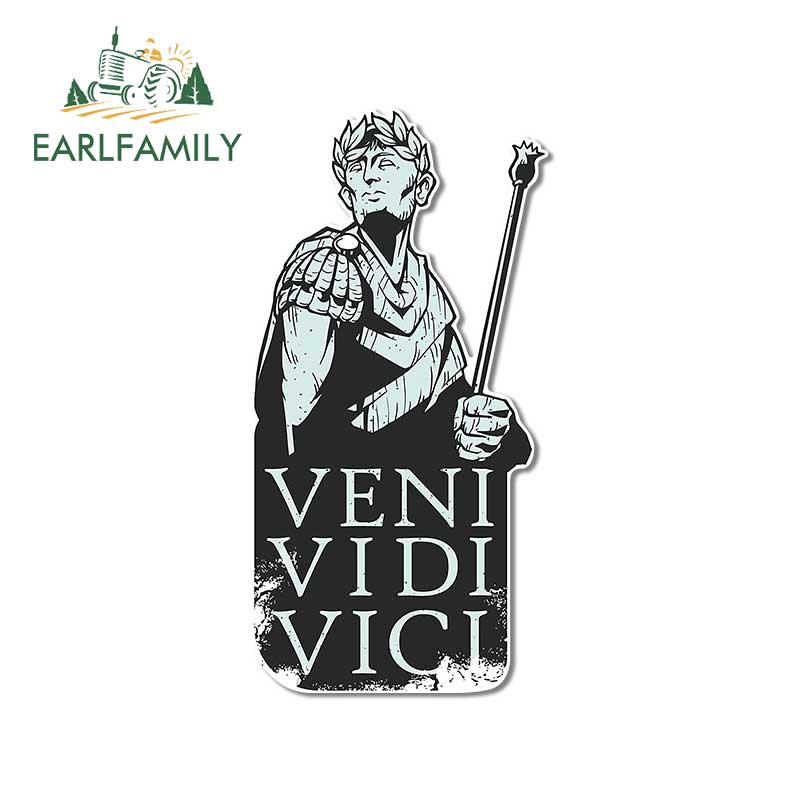 

EARLFAMILY 13 см x 6,8 см для Veni Vidi Vici Julius Caesar, автомобильные наклейки, устойчивая к царапинам наклейка на кондиционер, индивидуальная графика