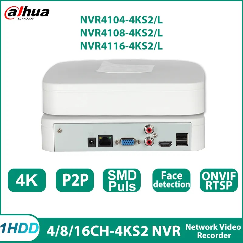 

Dahua NVR4104-4KS2/L NVR4108-4KS2/L NVR4116-4KS2/L 4K видеорегистратор 4/8/16 каналов
