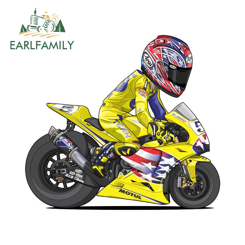 

EARLFAMILY 13 см x 11,7 см Желтые гоночные автомобильные наклейки для мотокросса наклейка устойчивая к царапинам наклейка на багажник бампер лобовое стекло автомобильный Стайлинг
