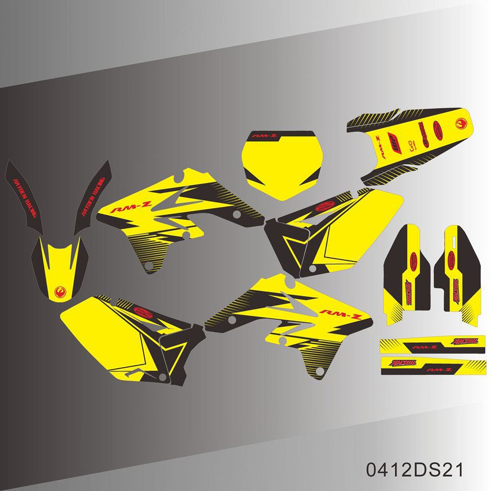 

Графические наклейки для SUZUKI RMZ 250 2007 2008 2009, наклейки на задний план мотоцикла с индивидуальным номером