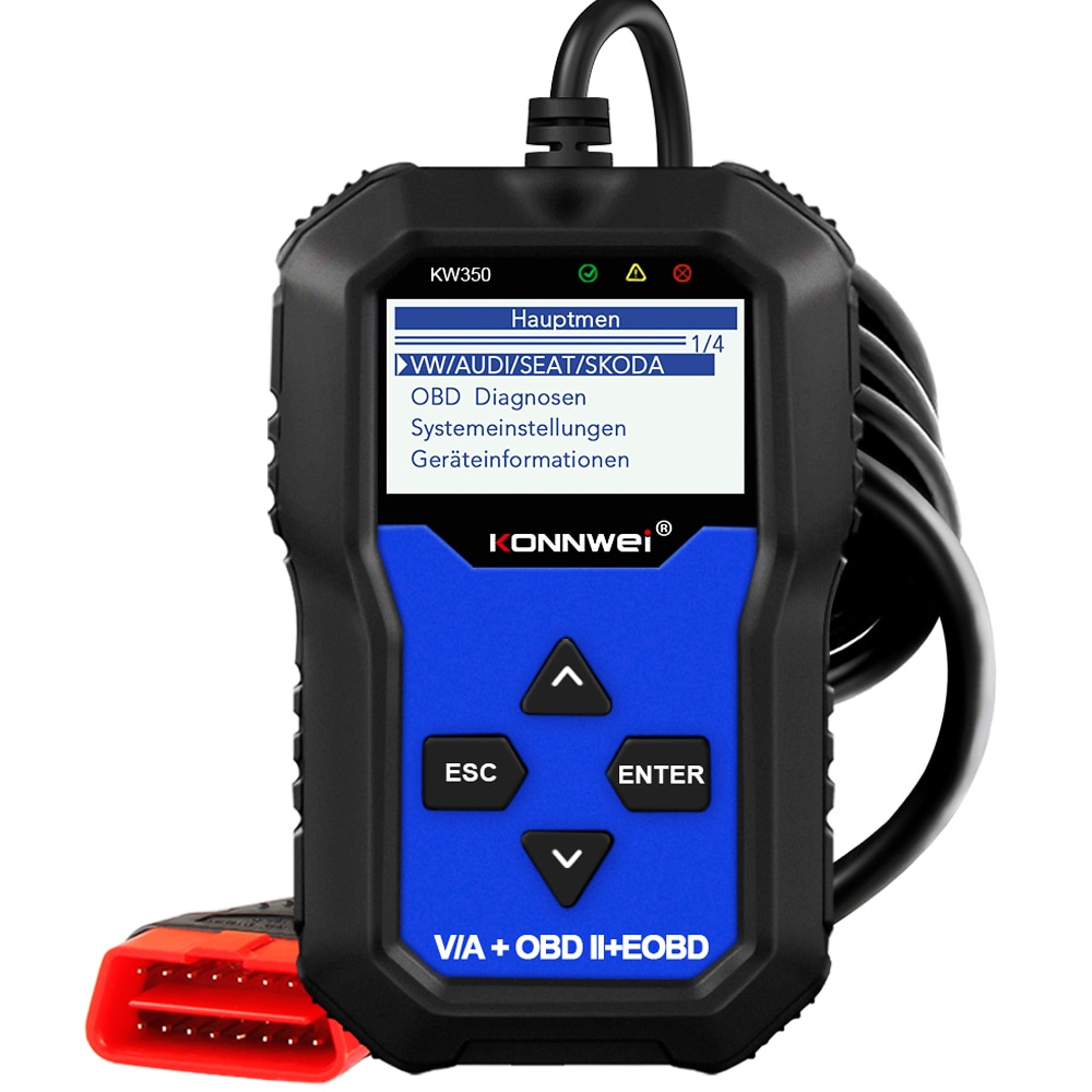 

Диагностический сканер KONNWEI KW350, OBD2, для автомобилей, VAG, VW, Audi, ABS, сброс подушек безопасности, обслуживание масла, подсветильник ка, EPB, диагностический инструмент, лучше, VAG COM