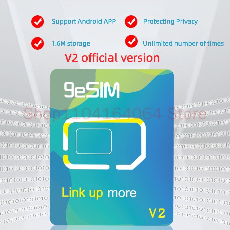 

9esim Card V2 письменная карточка eSIM to SIM, физическая карта, расширенная версия 1,6 m, большая емкость