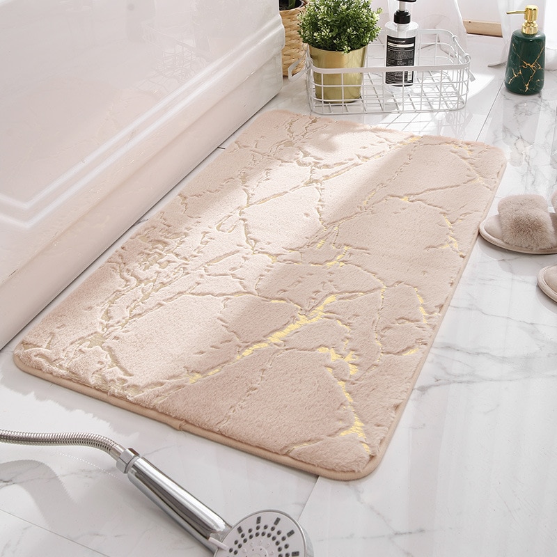 

Inyahome микрофибра коврик для ванной белый и золотой