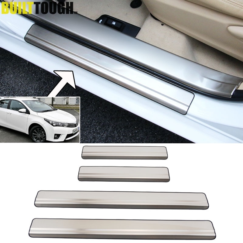 

4X для Toyota Corolla Altis 2014 2015 2016 2017 панель из нержавеющей стали на порог, Накладка на порог, защитная наружная накладка