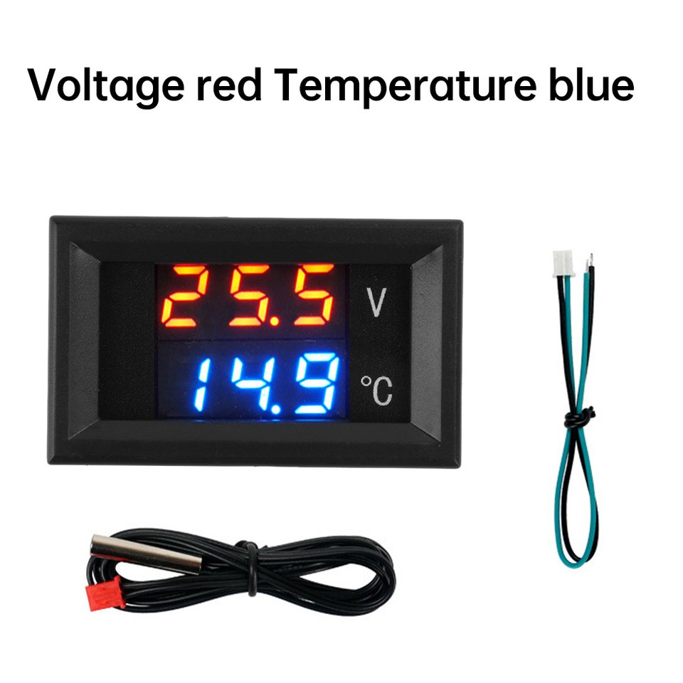 

DC4-28V -40~120 ℃ Цифровой вольтметр, термометр, 0,28 дюйма, светодиодный дисплей с 1 метром NTC 10K, датчик температуры для автомобиля, мотоцикла, 5 В, 12 В, 24 В