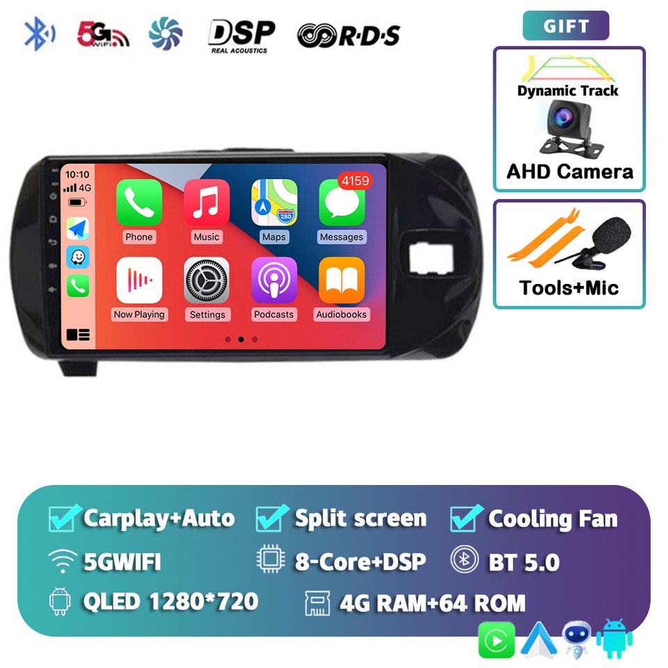 

Автомагнитола на Android 14 для Toyota Vitz 3 XP130 2014 2015 2016 2017 2018 2019