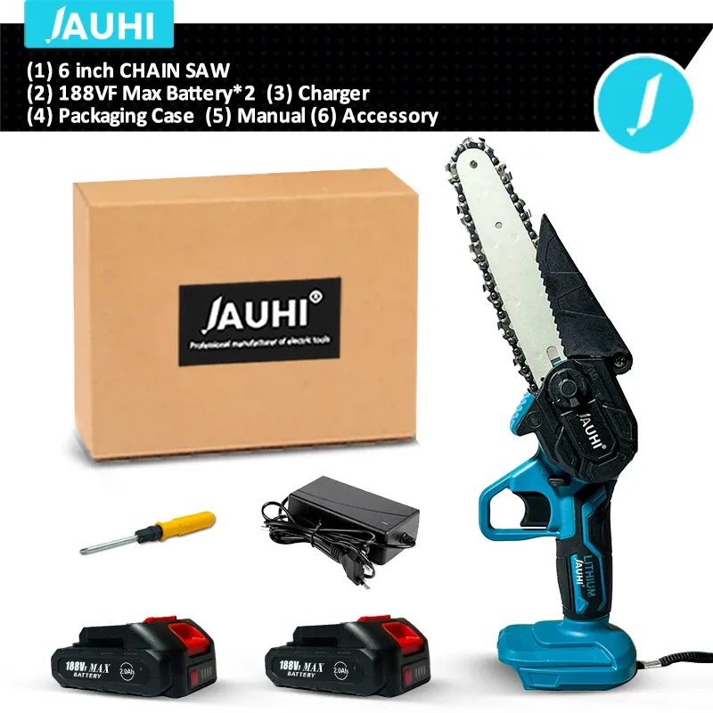 

Аккумуляторная цепная пила JAUHI 3500 Вт 6 дюймов для батареи Makita 18 В