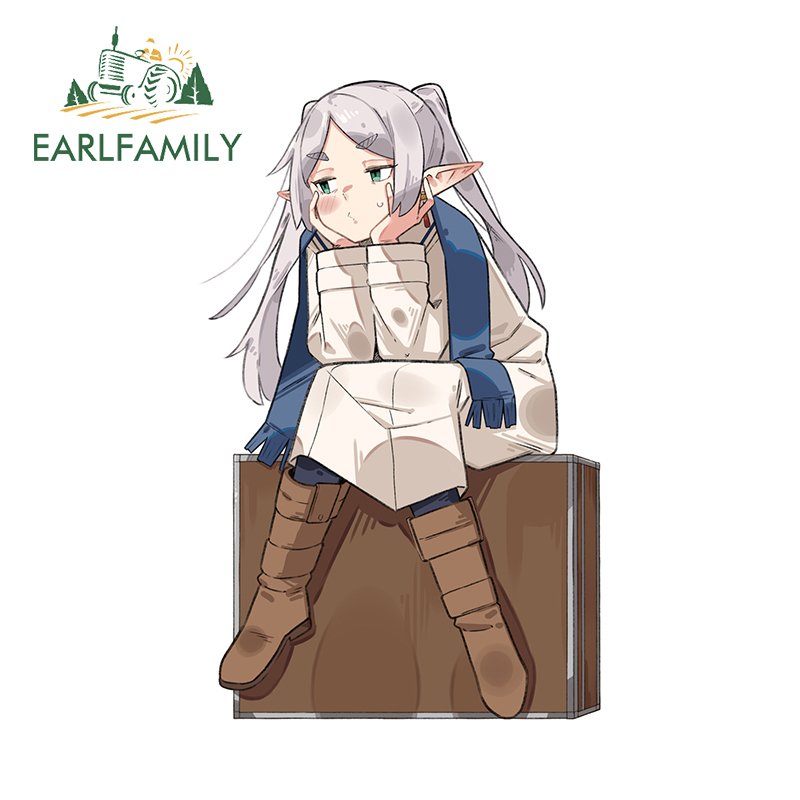 

EARLFAMILY 13 см x 9,7 см Frieren аниме девушка Chibi Наклейка Виниловые устойчивые к царапинам милые автомобильные наклейки ноутбук холодильник Авто графика