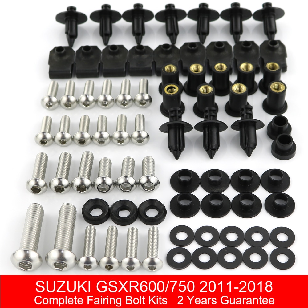 

Подходит для Suzuki GSX-R600 GSXR600 GSXR750 2014-2016, полный комплект болтов обтекателя, винты для кузова, зажимы, гайки, нержавеющая сталь