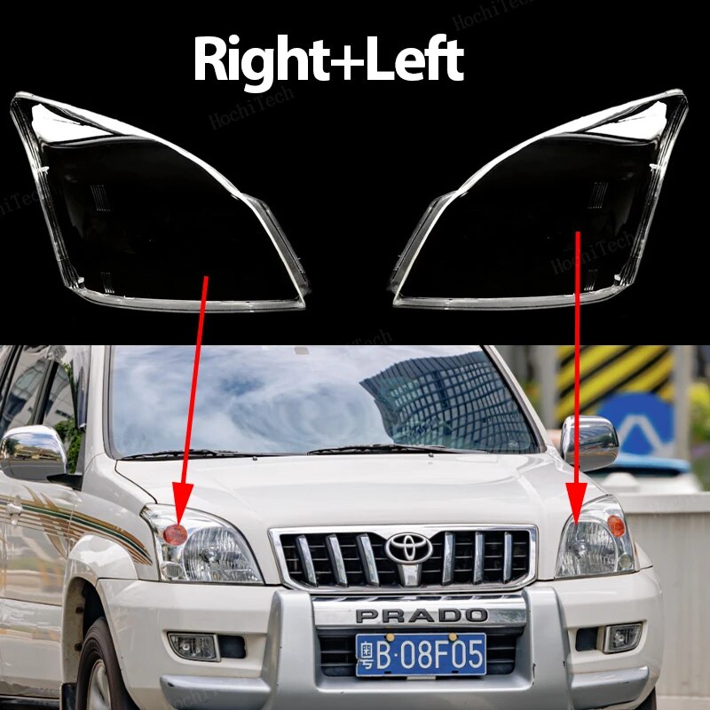 

Крышка фары для Toyota Land Cruiser Prado J120 2003 ~ 2009, прозрачный корпус, передние фары, корпус, стеклянная крышка лампы