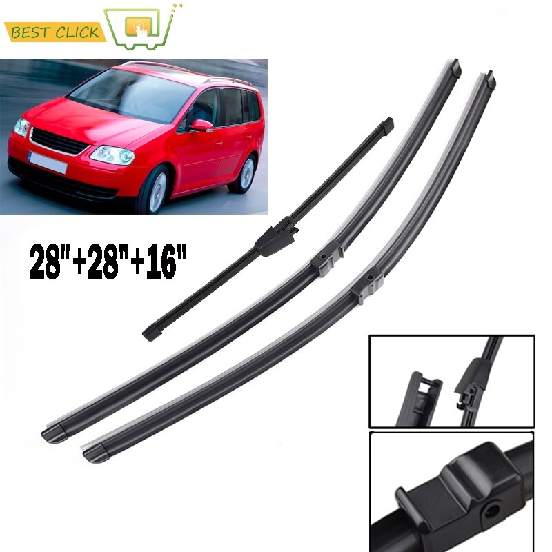 

Щетки стеклоочистителя Misima для VW Touran 2003-2006, дворники переднего и заднего стекла 2004 2005 28 "28" 16 "комплект