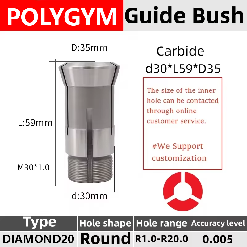 

Polygim Diamond20 511.001 510.001 Швейцарский тип автоматическая высокоточная направляющая втулка из карбида вольфрама