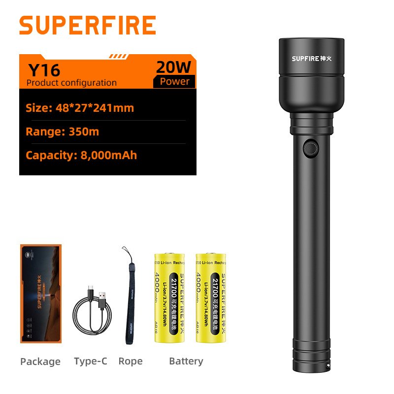 

SUPERFIRE Y16 20 Вт фонарик