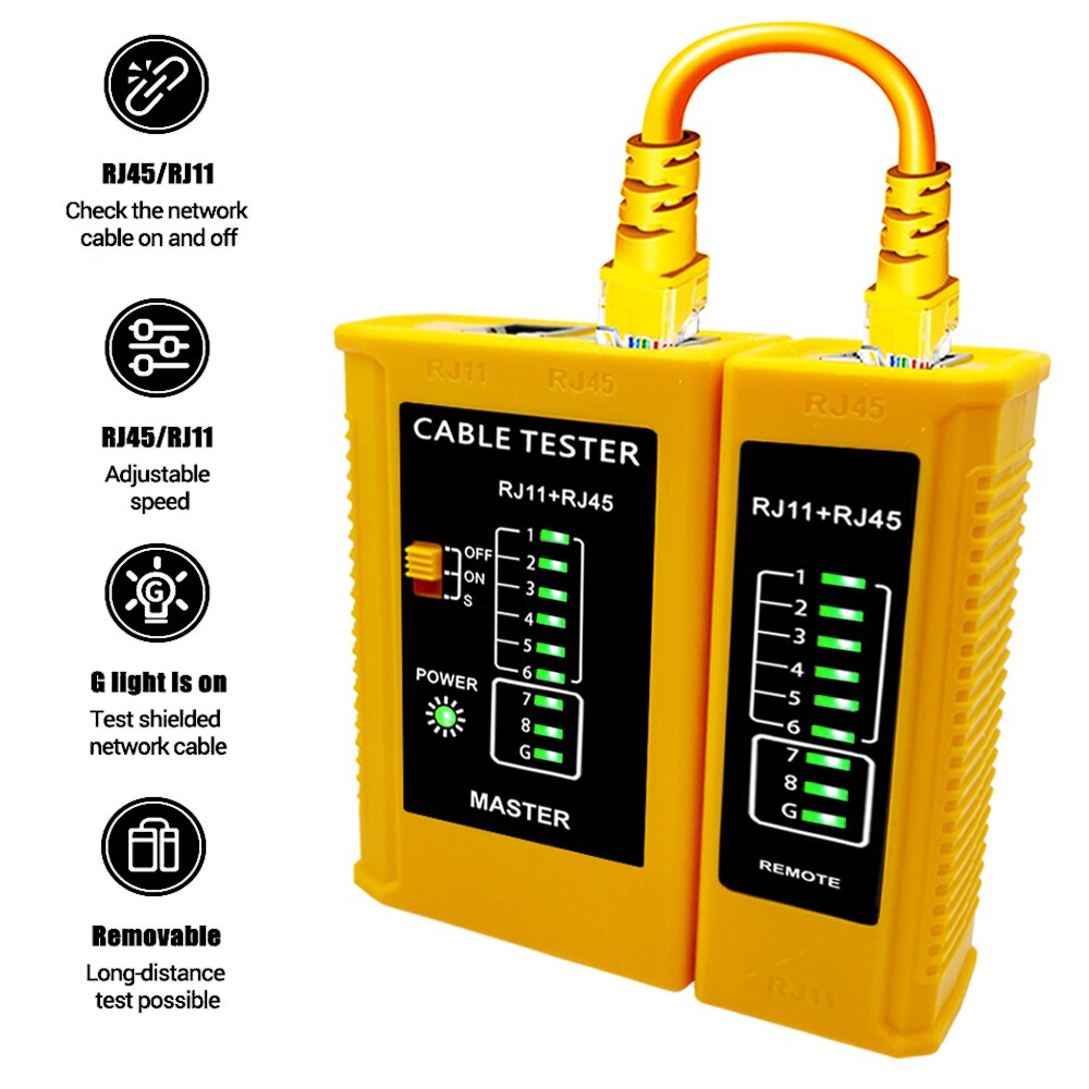

RJ45 RJ11 RJ12 CAT5 UTP Кабельный тестер локальной сети Тестер сетевого кабеля Тестер сетевого кабеля Сетевой инструмент Ремонт сети
