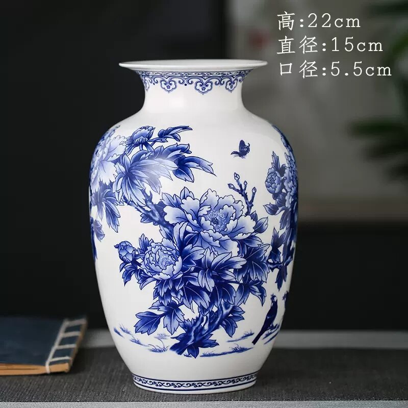 

Сине-белые фарфоровые вазы Jingdezhen