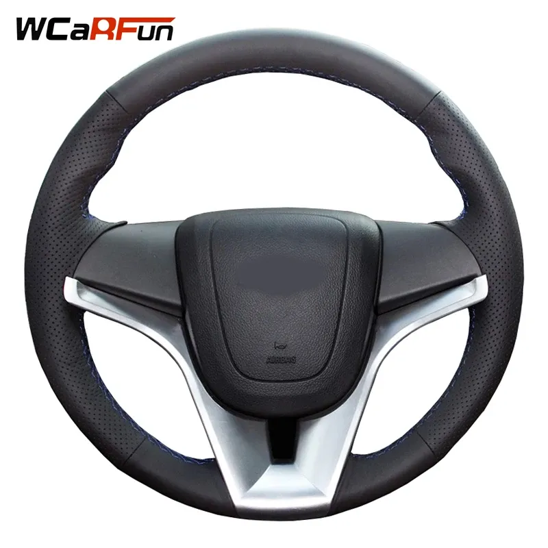 

Чехол для руля WCaRFun, сшитый вручную, из черной искусственной кожи, для Шевроле Круз 2009-2014, Орландо 2010, Aveo 2011-2014