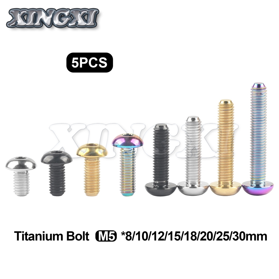 

Титановый болт Xingxi M5x8 10 12 15 18 20 25 30 мм, винты с шестигранной головкой для мотоцикла, автомобиля, аэроплан, установка