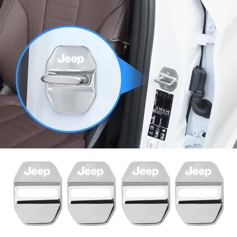 

4 шт., защитный чехол для автомобильного дверного замка из титанового сплава для Jeep Renegade Compass Grand Cherokee Wrangler jk Gladiator Patriot