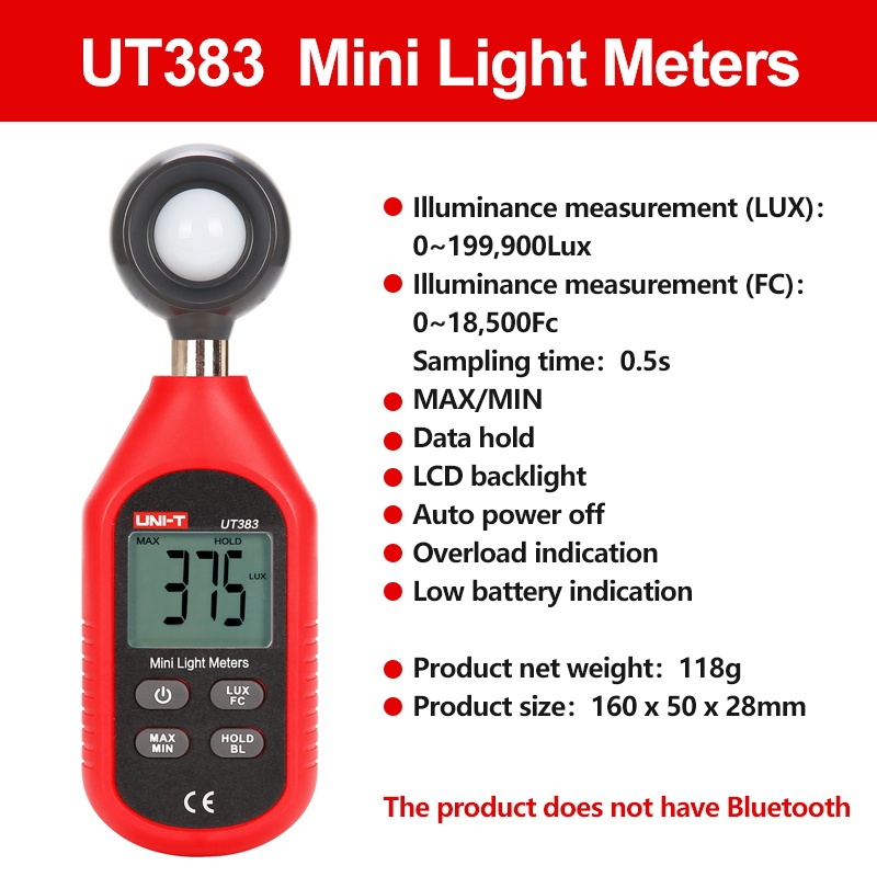 

Измеритель освещенности UNI-T UT383 200,000 LUX