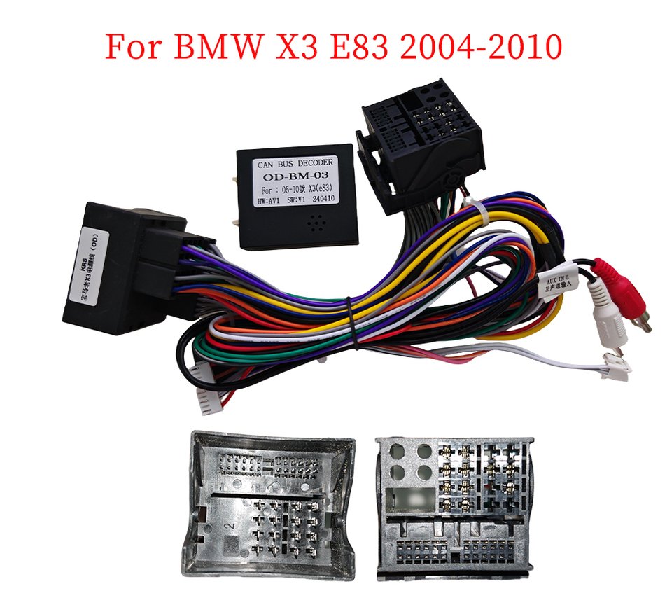 

16-контактный автомобильный стереопровод, адаптер Canbus Box Decoder для Bmw X3 E83 2006-2010, кабель питания