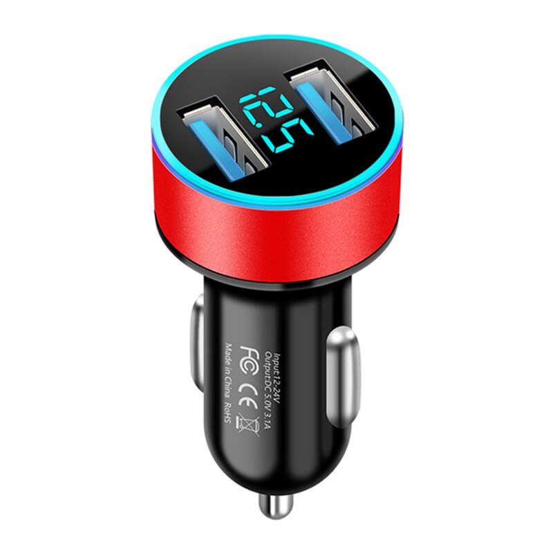 

Двойной Переходник USB для зарядки в машине автомобильный прикуриватель LED вольтметр для всех типов мобильный телефон зарядное устройство Smart Dual USB Быстрая зарядка