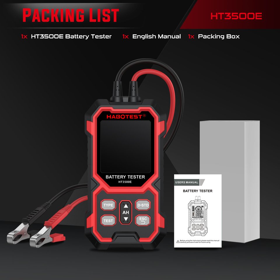 

HABOTEST HT3500E 12 В 24 В тестер аккумулятора анализатор автомобильного аккумулятора тест цепи зарядки 0-1999CCA многоязычный тест аккумулятора