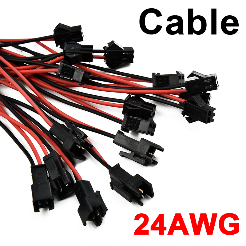 

20 шт. 24AWG ПВХ SM 2-Pin 2P разъем штекер 2,54 мм штекер/гнездо провода кабели светодиодная полоса стандартные разъемы для драйверов быстрый адаптер