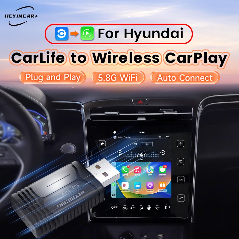 

HEYINCAR Baidu Carlife to Wireless Carplay для Hyundai Tucson Elantra Lafesta Sonata Mufasa Custo Китай автомобиль Яндекс Карта spotify