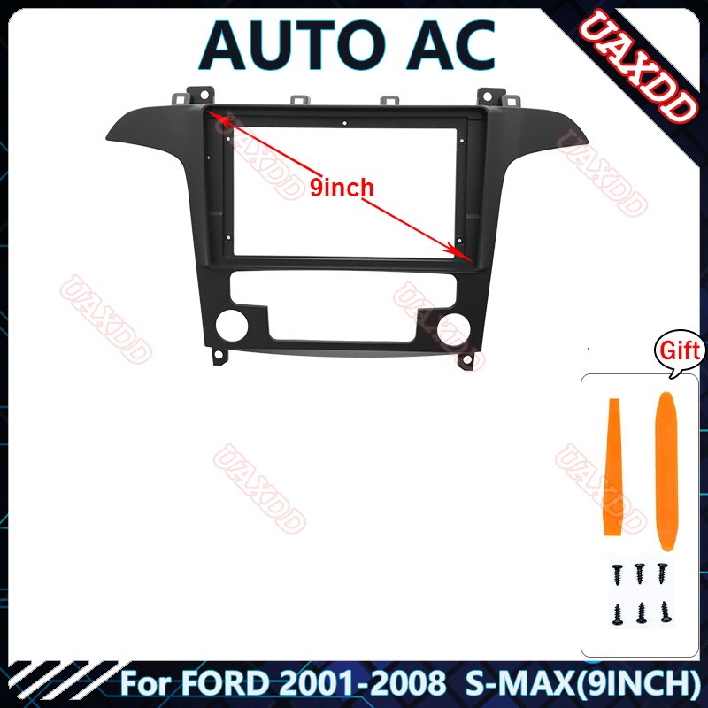 

Для FORD 2001-2008 S-MAX AUTO-MANUAL AC 9-дюймовый автомобильный радиоприемник Android пластиковая панель панели приборной панели кабели