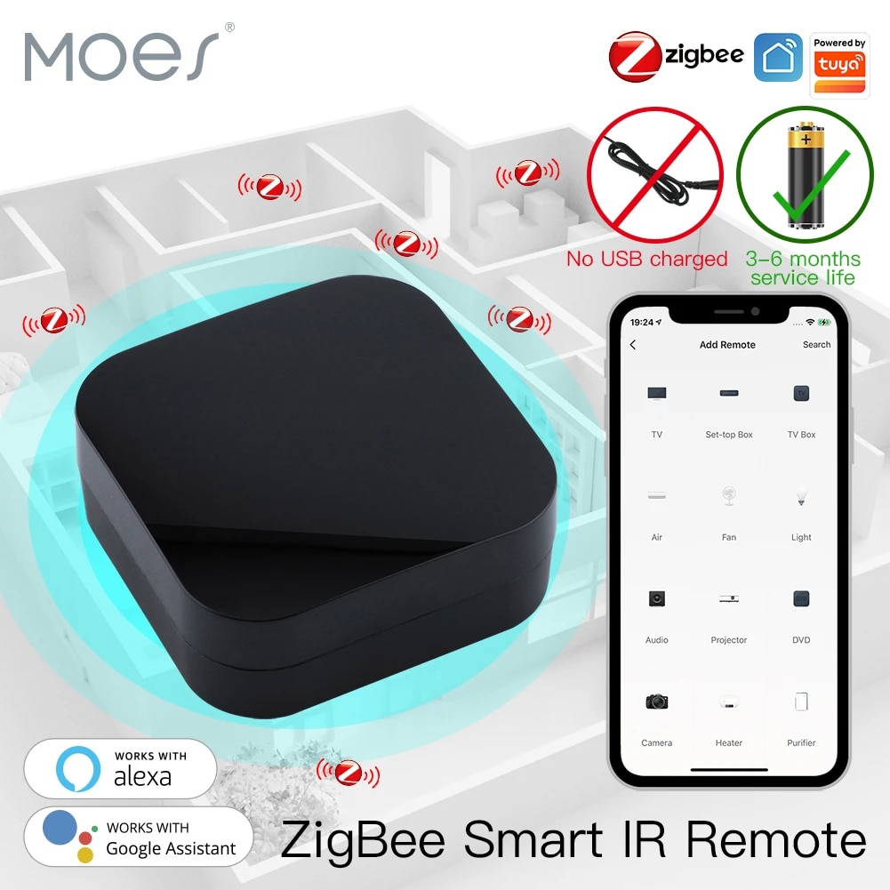 

Универсальный инфракрасный пульт дистанционного управления MOES Tuya ZigBee