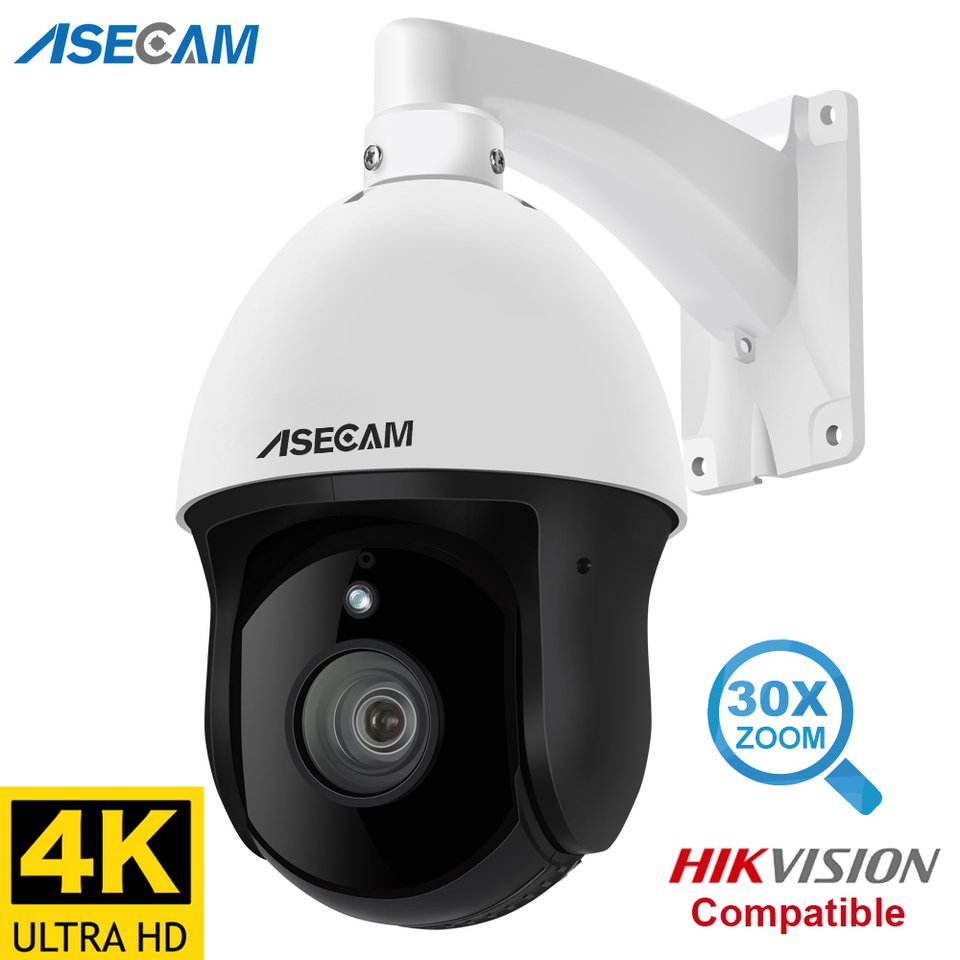 

8Мп 4К ПТЗ камера видеонаблюдения SONY IMX415 30X Оптический зум Onvif H.265 POE аудио видеонаблюдение уличная Обнаружение транспортных средств,гуманоидное отслеживание,совместима с Hikvision