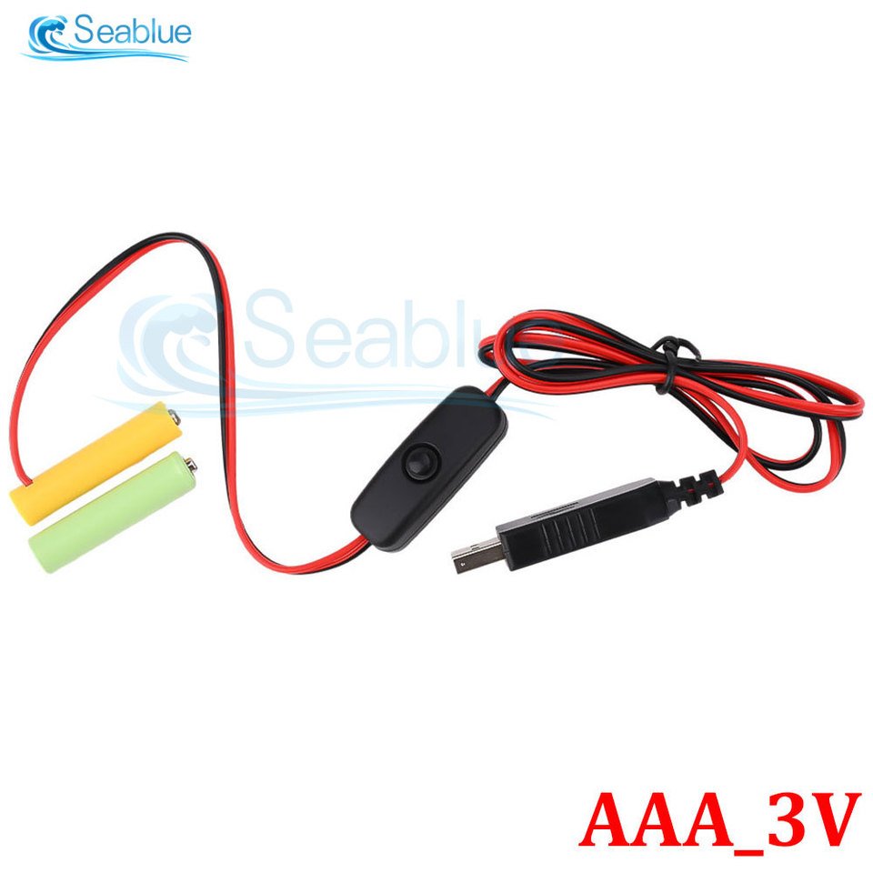 

Универсальный USB-аккумулятор от 5 В до 3 В, 4,5 В, 6 В, AA AAA LR6, 3 В, аккумулятор AAA, USB-кабель питания с переключателем