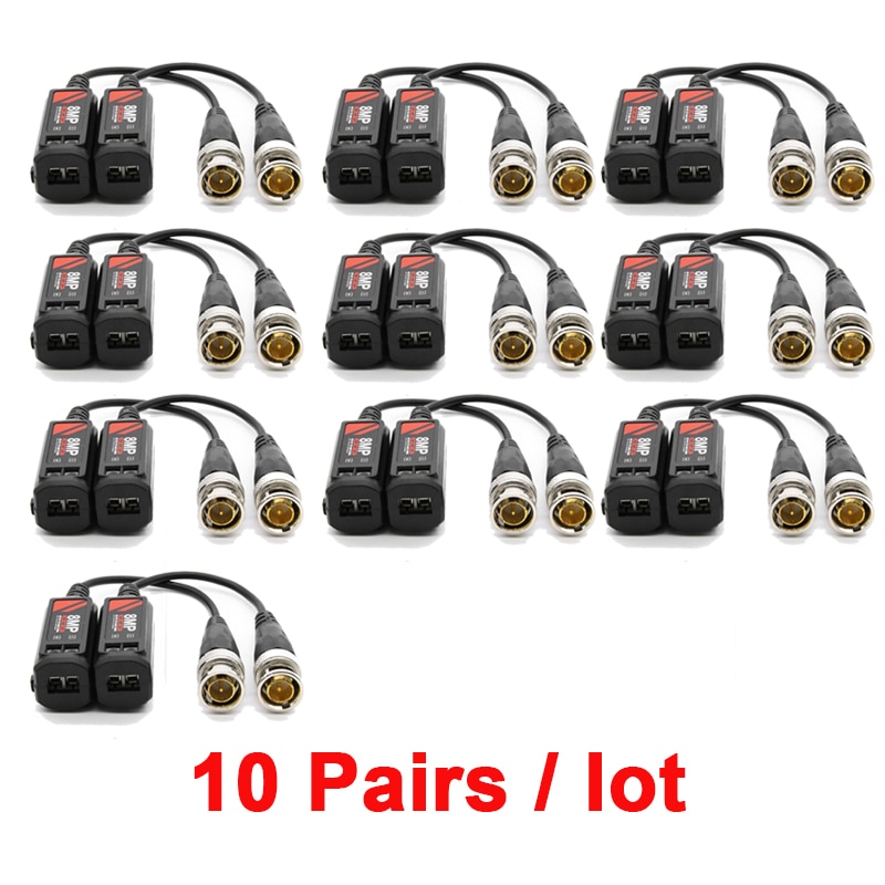

10 пар/20 шт AHD/CVI/TVI 8 МП 4K витые BNC CCTV Video Balun пассивные трансиверы UTP Balun BNC Cat5 CCTV UTP Video Balun