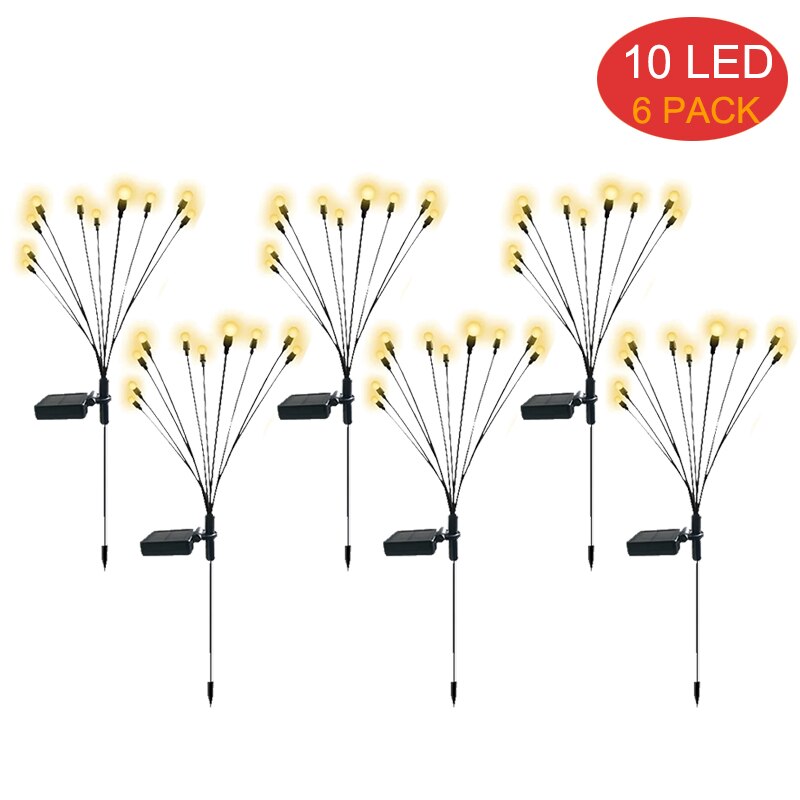 

8Pack Solar Firefly Lights 10LED Solar Garden Lights Outdoor Waterproof Swaying Light for Yard Patio Pathway Decoration