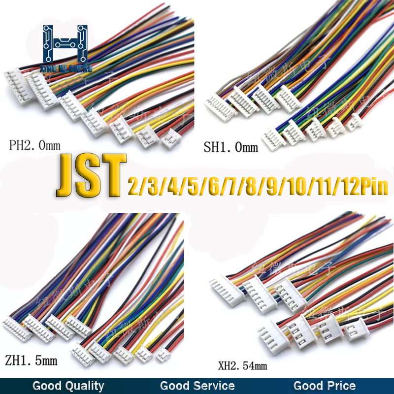 

Разъемы SH/JST/ZH/PH/XH 1.0/1.25/1.5/2.0/2.54 мм с проводом 2-10 контактов (10 шт)